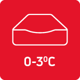 Czerwona ikona z białym symbolem szuflady i napisem \'0-3ºC\'.
