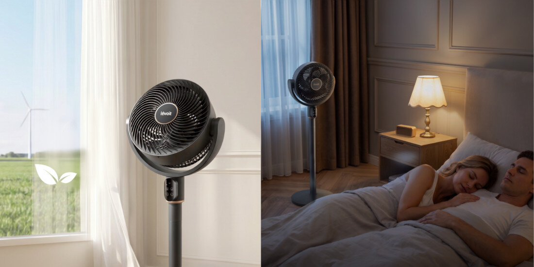 Wentylator LEVOIT CoreBreeze HEAPCFLVNEU0009Y zdjęcie lifestyle Energooszczędny silnik silnik typu DC