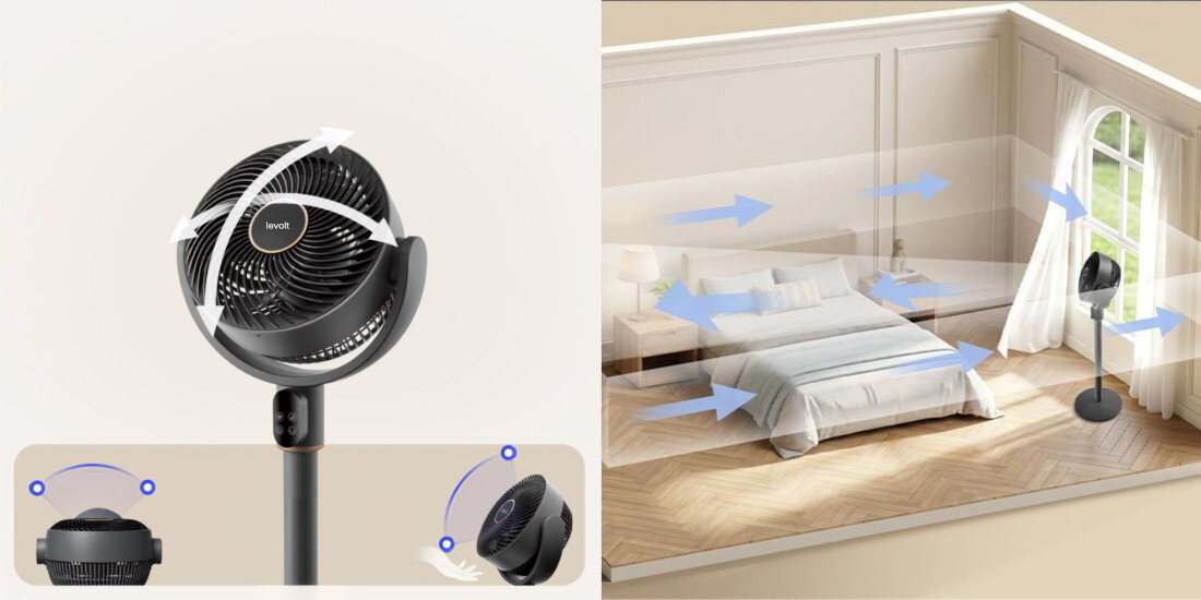 Wentylator LEVOIT CoreBreeze HEAPCFLVNEU0009Y zdjęcie lifestyle Wentylator z pilotem timer pięciostopniową regulację