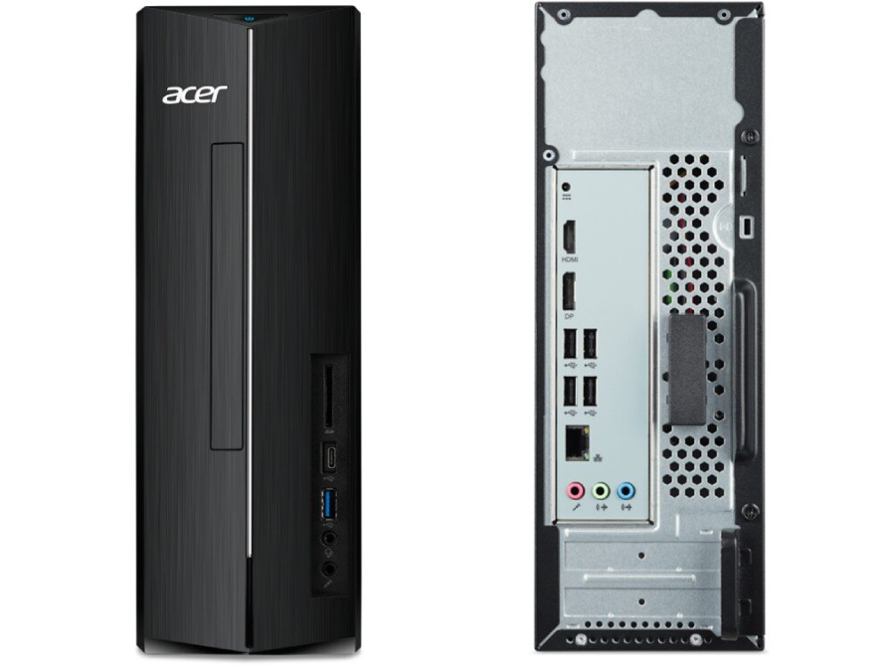 Komputer ACER Aspire XC-1710 Zestawienie przedniego i tylnego panelu komputera z portami