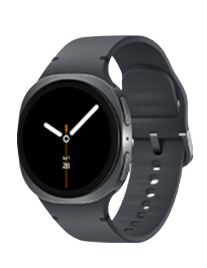 tab2 Smartwatch z okrągłą tarczą i ciemnym paskiem, wyświetlający prosty zegar z białymi wskazówkami i pomarańczowym akcentem na czarnym tle.