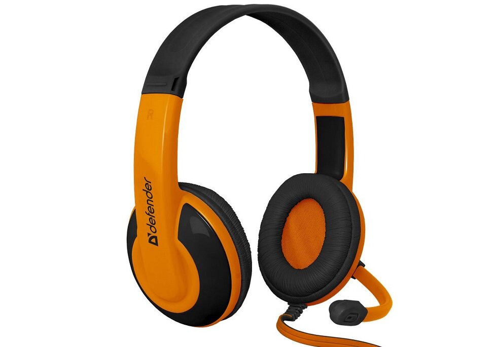 Słuchawki DEFENDER Warhead G-120 Czarno-pomarańczowy  - wygląd ogólny miekkie wykończenie wysoka jakość