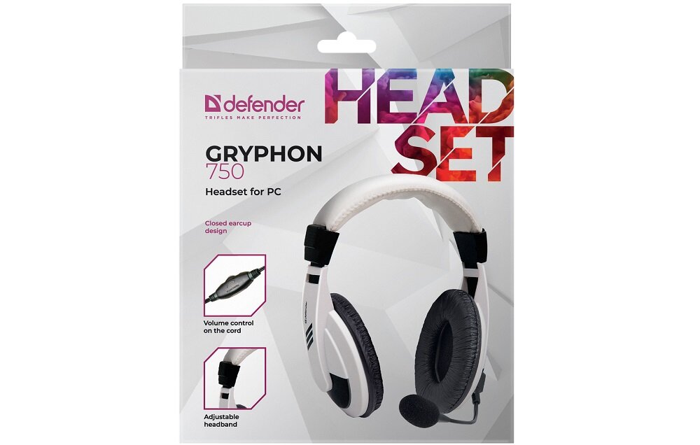 Słuchawki DEFENDER Gryphon 750 - Wbudowany mikrofon obrotowy niezakłócona komunikacja