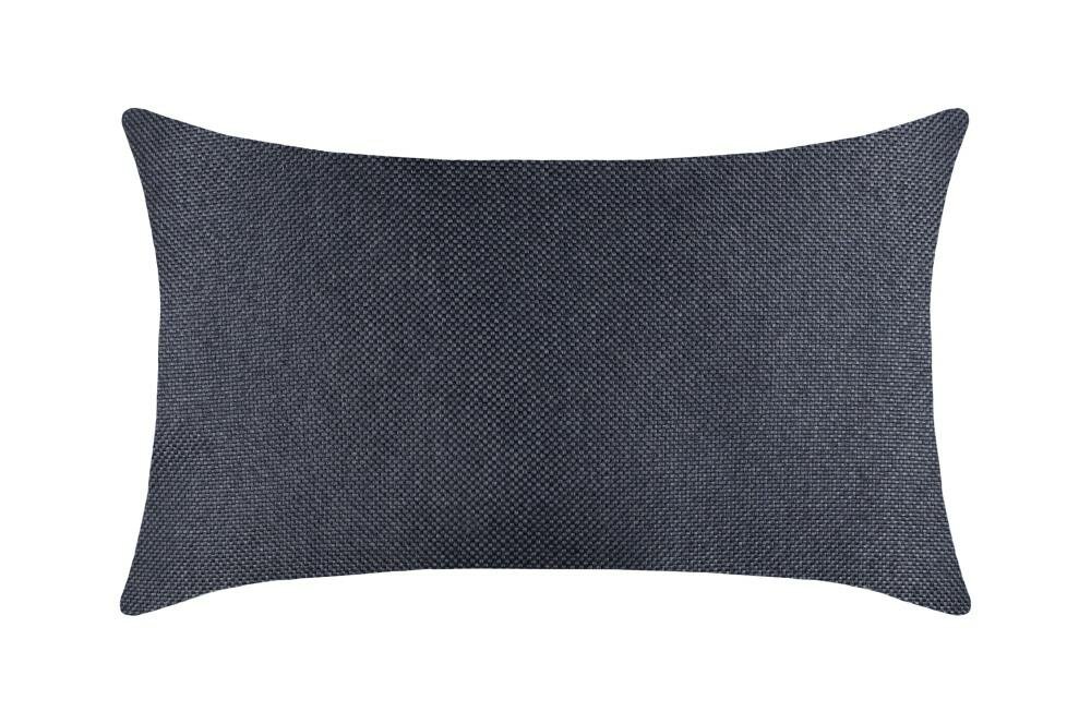 Poduszka dekoracyjna w kolorze antracytowym, wykonana z poliestru, o wymiarach 50x30 cm. Ma prostokątny kształt i teksturowaną powierzchnię.