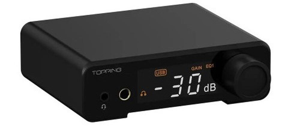 TOPPING DX1 II DAC AMP Hi-Res Audio PCM 24-bit 192 kHz DSD64 PC Mac tablet smartfon PS5 Nintendo Switch, urządzenie na białym tle