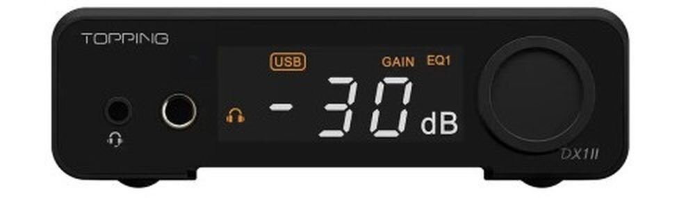 TOPPING DX1 II wzmacniacz słuchawkowy DAC AMP Topping Tune Home Web wymiary 100 x 32 x 100 mm, urządzenie na białym tle