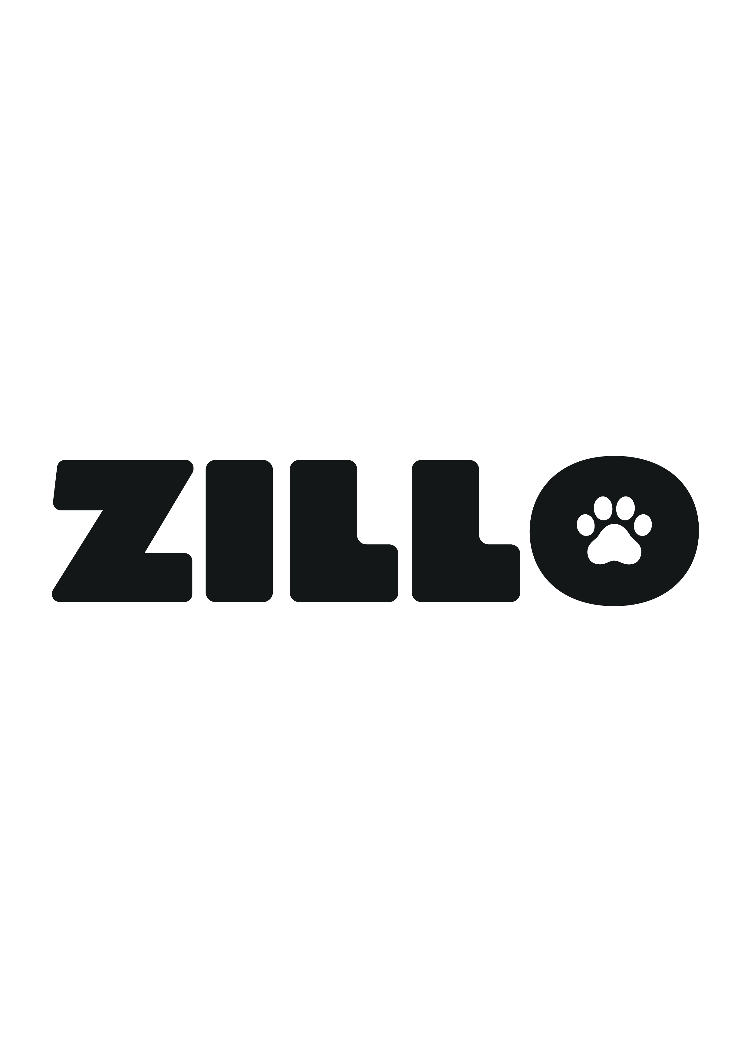 Logo z napisem \'ZILLO\', gdzie litera \'O\' zawiera symbol łapy psa.