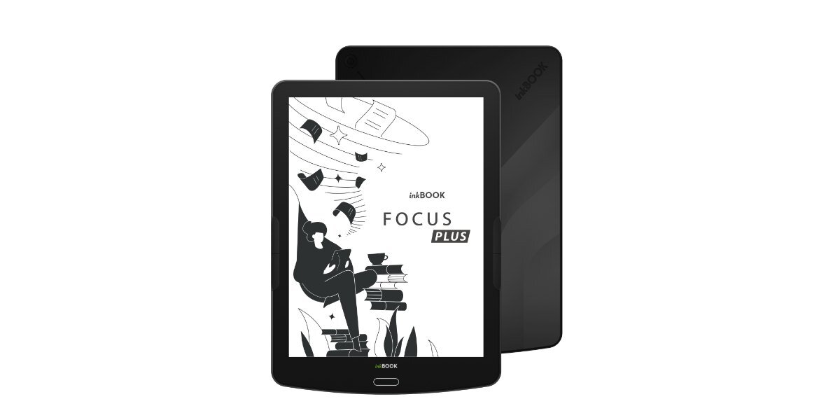 INKBOOK Focus Plus na białym tle.