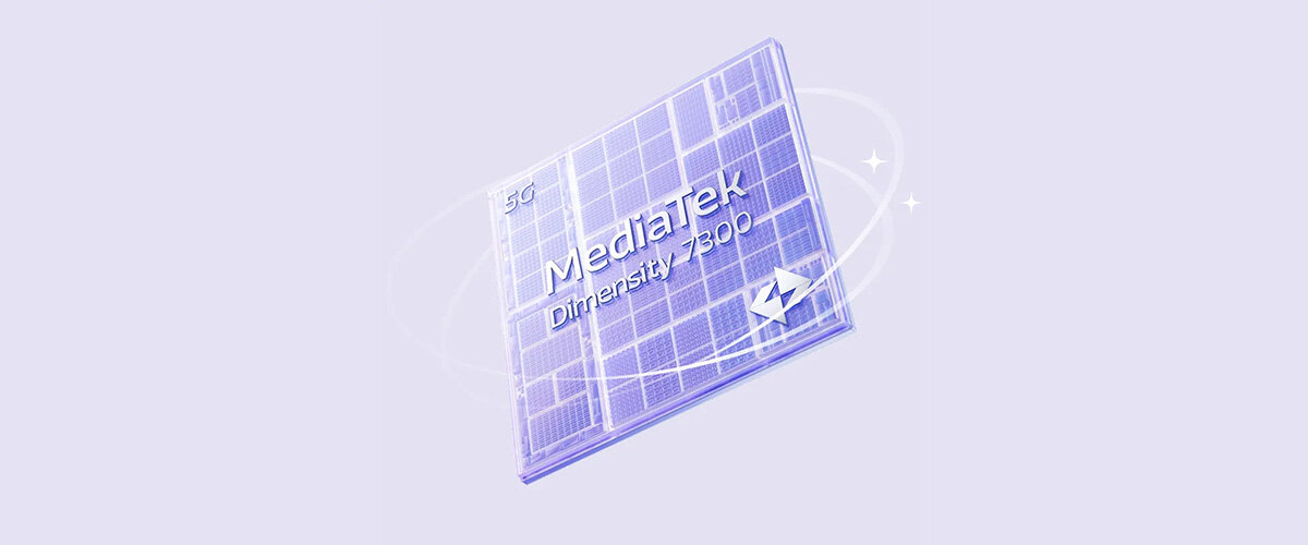 Obraz przedstawia grafikę układu scalonego z napisem \'5G MediaTek Dimensity 7200\'.