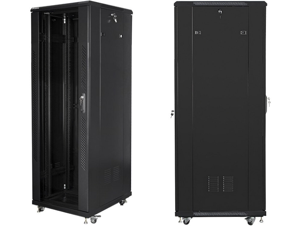 Szafa RACK LANBERG 19 37U FF01-6837-12B Czarny konstrukcja materiał wykonanie drzwi kable prowadzenie panele