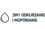 Ikona kropli wody obok tekstu \'2W1 ODKURZANIE I MOPOWANIE\'.