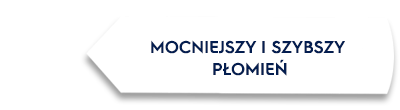 Obraz przedstawia biały prostokąt z czarnym obramowaniem, na którym znajduje się tekst: \'MOCNIEJSZY I SZYBSZY PŁOMIEŃ\'.
