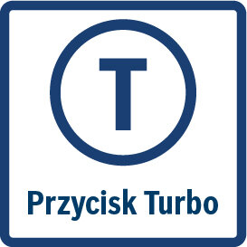 Ikona przedstawia literę \'T\' w okręgu z napisem \'Przycisk Turbo\' poniżej.