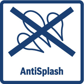 Ikona przedstawia symbol przekreślonych kropli z napisem \'AntiSplash\'.