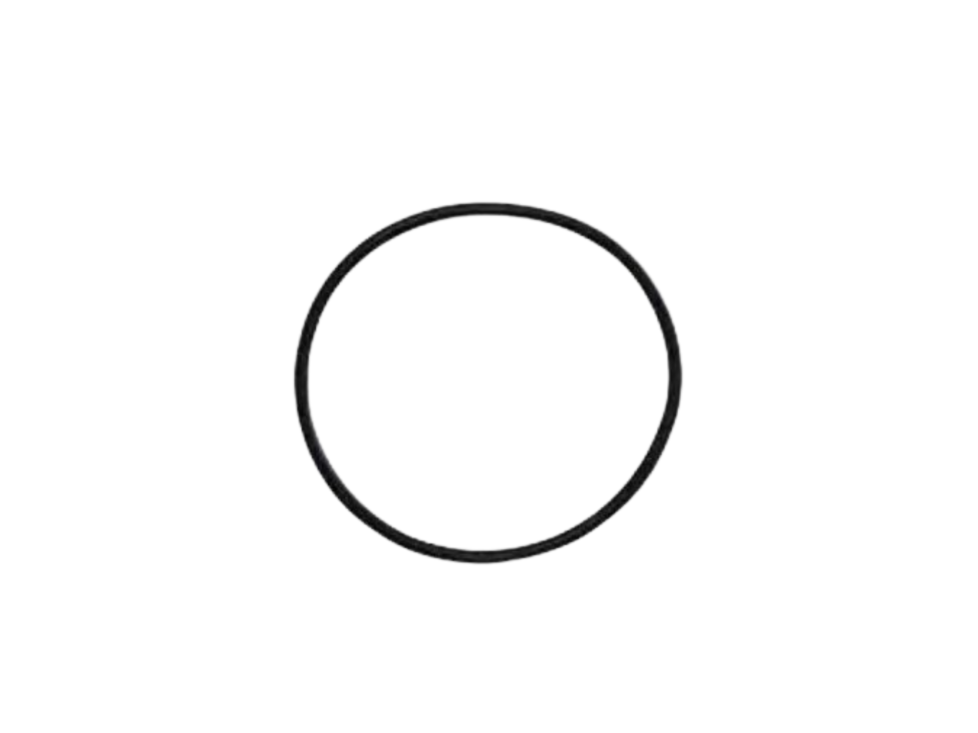 Obraz przedstawia czarną, okrągłą uszczelkę typu O-ring na białym tle.
