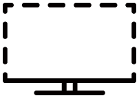 php71XJoB pl-feature-minimalist-design-225928135 Ikona przedstawiająca kontur monitora z prostokątnym ekranem i podstawą, narysowana czarną linią.