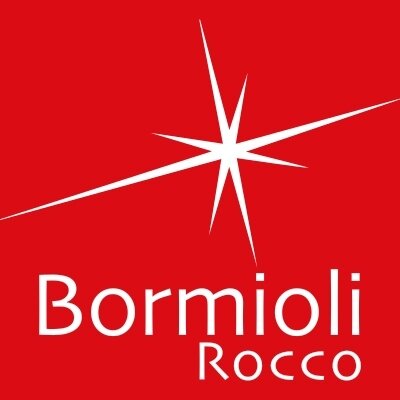 Logo Bormioli Rocco na czerwonym tle z białą gwiazdą.
