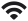 Czarny symbol przedstawiający ikonę Wi-Fi z trzema zakrzywionymi liniami nad kropką.