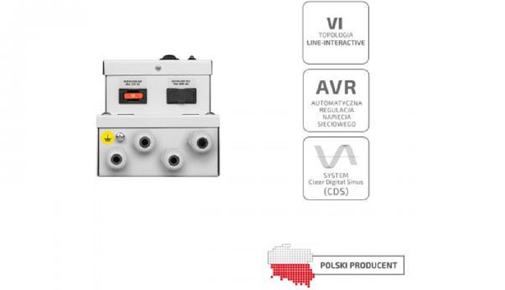 Zasilacz UPS EVER Specline AVR 700 - potencjal zasilacza 
