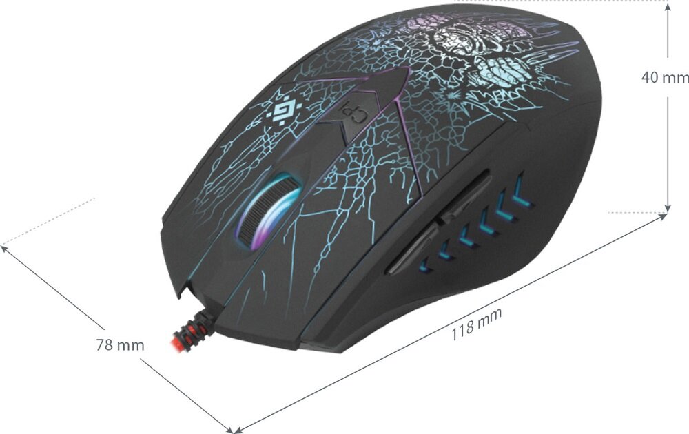 Mysz DEFENDER Doom Fighter GM-260L - Wyprofilowana konstrukcja 