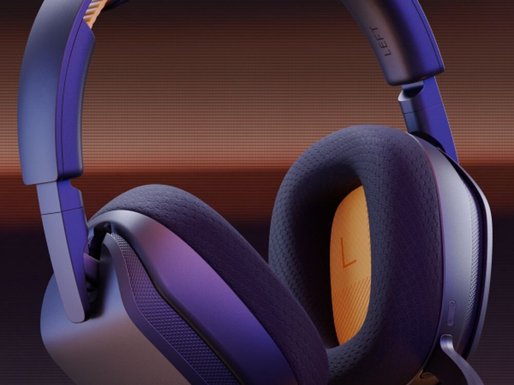 Słuchawki GLORIOUS GHS Infiniteplay Wireless lekkie wytrzymałe 360 g pianka memory, słuchawki na ciemnym tle
