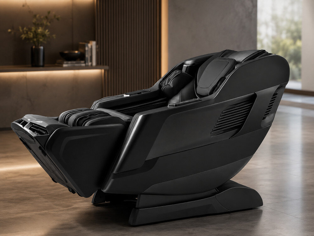 Fotel masujący EXTRALINK 3D Zero Gravity SL-Track Czarny zdjęcie lifestyle Sterowanie i multimedia Sterowanie głosowe AI Bluetooth z dźwiękiem HIF port USB-CI