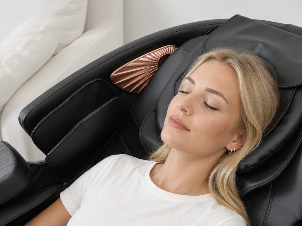 Fotel masujący EXTRALINK 3D Zero Gravity SL-Track Czarno-różowy 