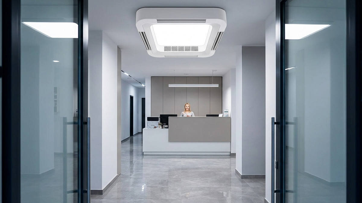 Wentylator EXTRALINK Cube Air 23 Smart WiFi zdjęcie lifestyle Bezłopatkowa konstrukcja Konstrukcja Bladeless  Brak tradycyjnych łopatek Zintegrowane oświetlenie LED moc