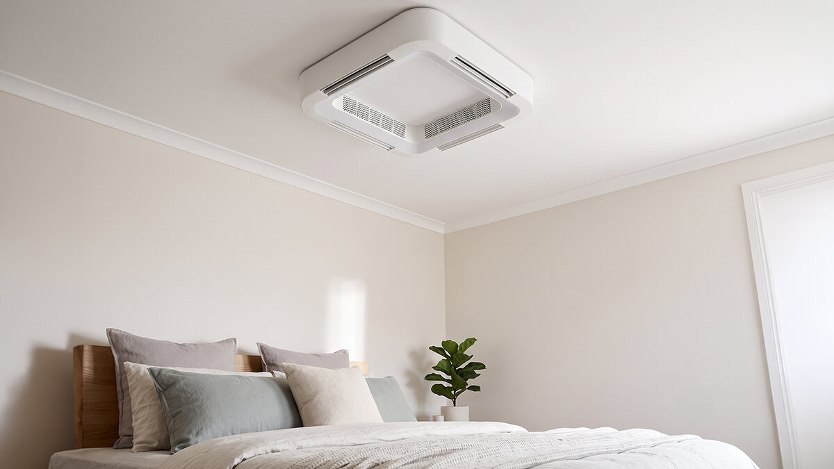 Wentylator EXTRALINK Cube Air 23 Smart WiFi zdjęcie lifestyle Sterowanie pilotem i aplikacją  za pomocą pilota lub aplikacji