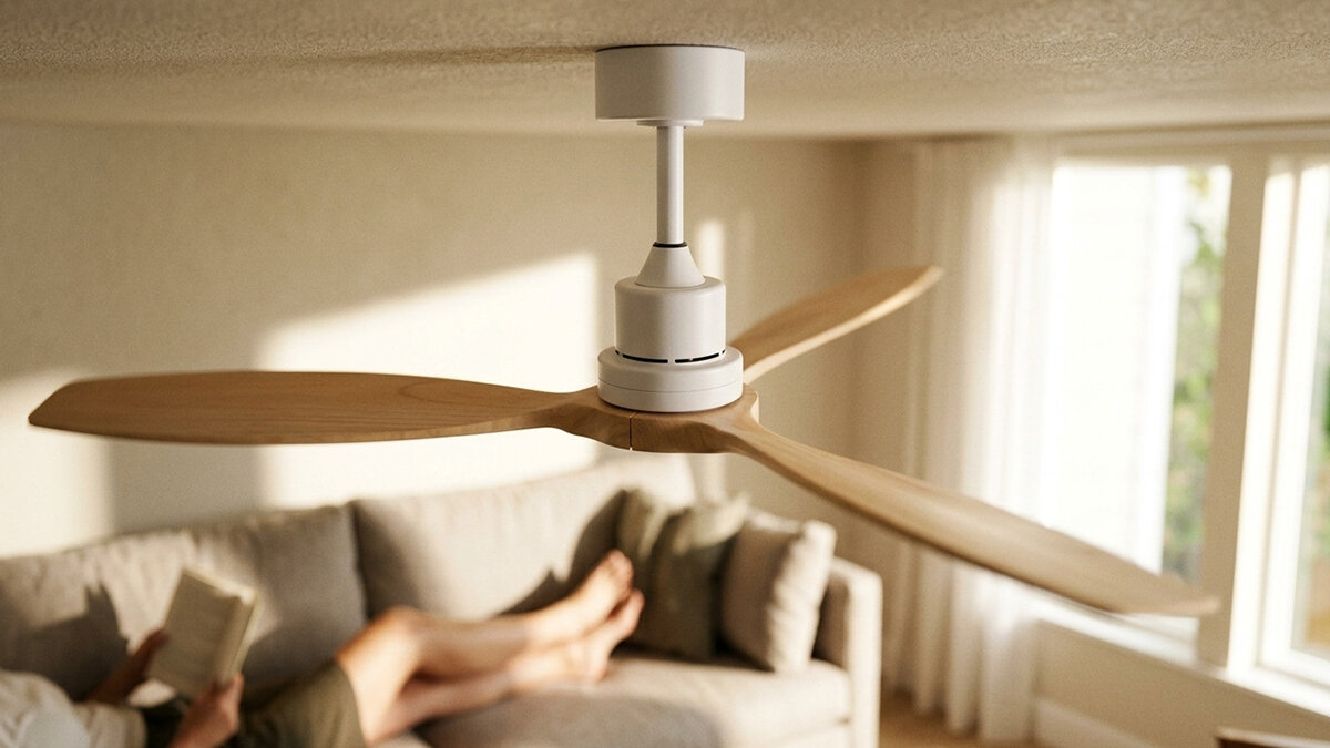 Wentylator EXTRALINK Nature Pure 52 Smart WiFi zdjęcie lifestyle Sześć poziomów nawiewu precyzja dopasowanie  Delikatny nawiew