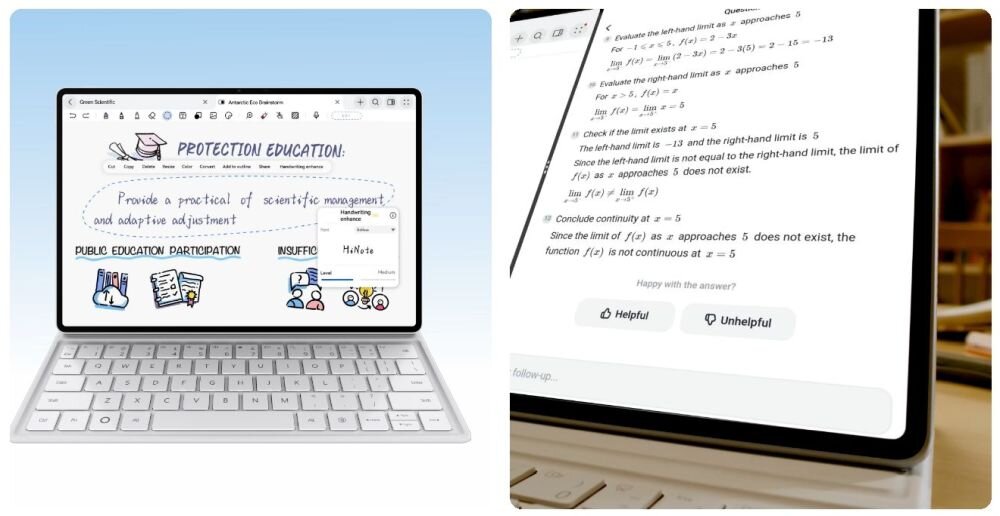 HUAWEI MatePad Air 12 HUAWEI Notatki nagrywanie dźwięku synchronizacja notatek podzielony ekran