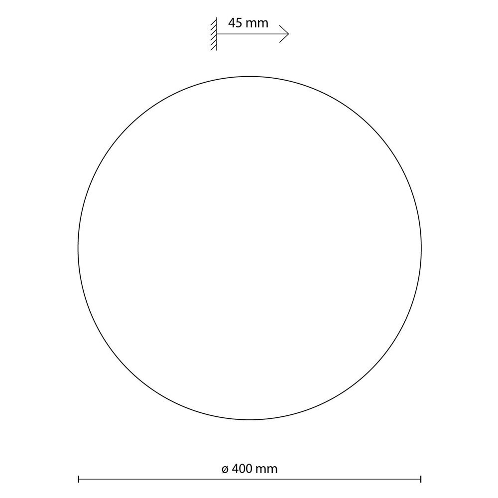 Schematyczny rysunek okręgu z oznaczeniem średnicy 400 mm i głębokości 45 mm.