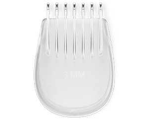 Szara nasadka grzebieniowa z oznaczeniem \'3 MM\' na środku, posiadająca kilka równomiernie rozmieszczonych zębów.
