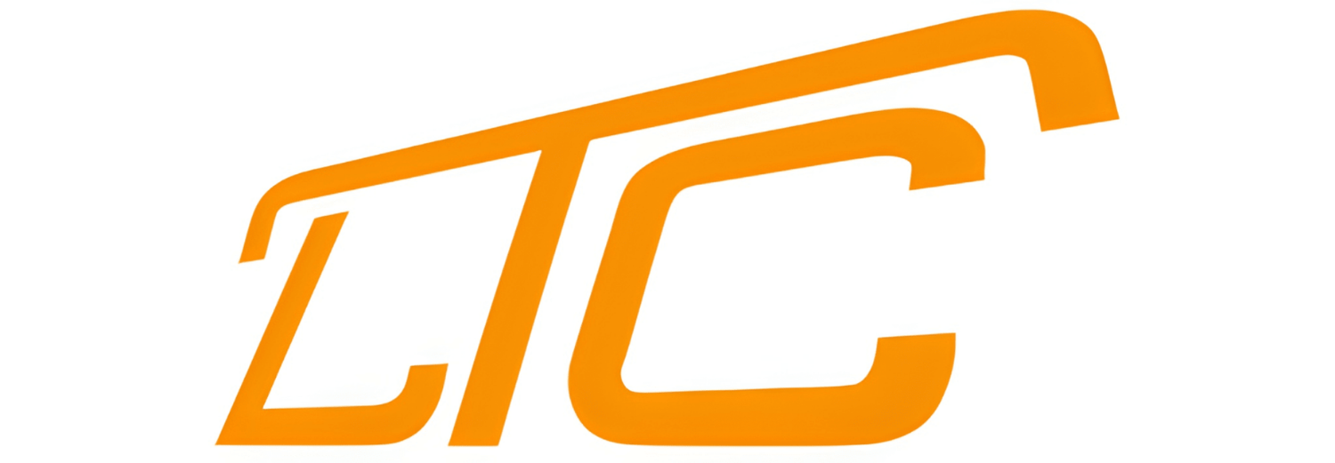Logo z pomarańczowym napisem \'LTC\' na białym tle.