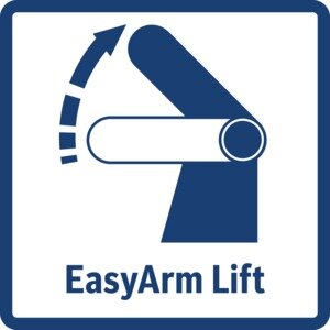 Ikona przedstawia schematyczne ramię z napisem \'EasyArm Lift\'.