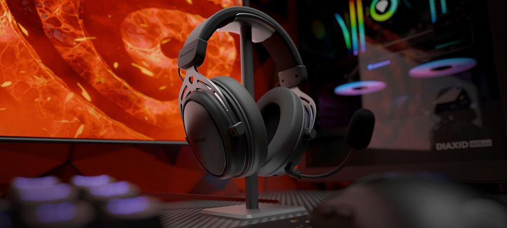 Słuchawki GENESIS Toron 706 Wireless wszechstronny zestaw gamingowy, słuchawki zawieszone na stojaku na biurku gamingowym