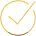 Ikona przedstawia żółty symbol zaznaczenia na niebieskim tle.