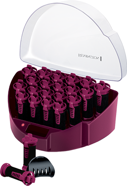 Na obrazie widoczny jest zestaw termoloków w otwartym pudełku z przezroczystą pokrywą. Na pokrywie znajduje się logo \'REMINGTON\'.