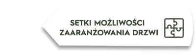 Grafika przedstawia biały prostokąt z tekstem \'SETKI MOŻLIWOŚCI ZAARANŻOWANIA DRZWI\' oraz ikoną układanki po prawej stronie.