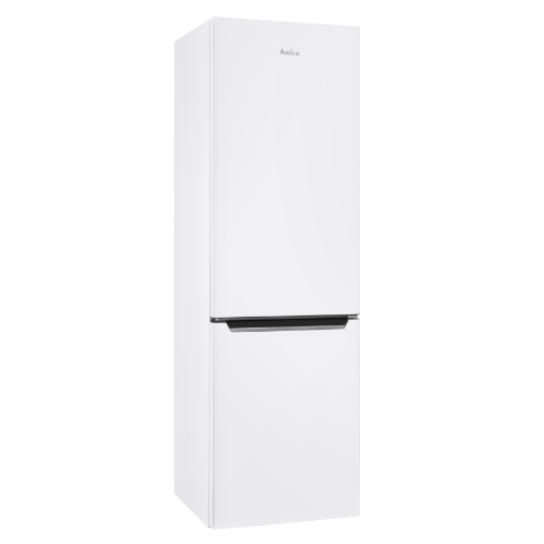 Biała lodówka z dolnym zamrażalnikiem, marki Amica, model FK299.2FTZ(E) No Frost, o wysokości 180 cm.
