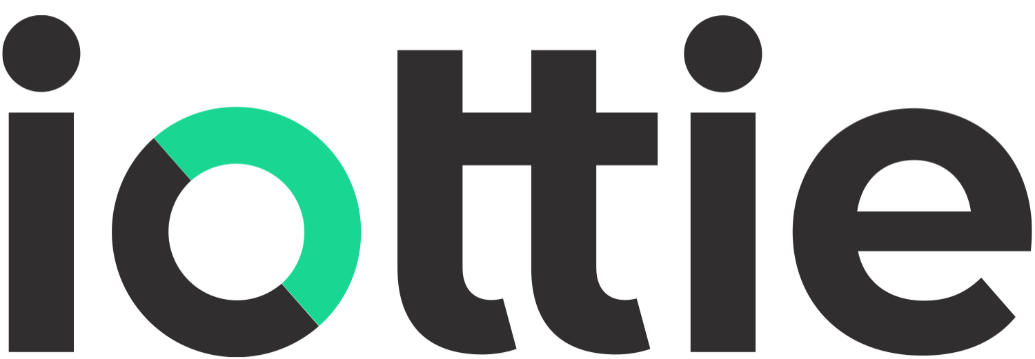 Logo z napisem \'iOttie\', gdzie litera \'o\' jest wypełniona zielonym kolorem w kształcie półkola.
