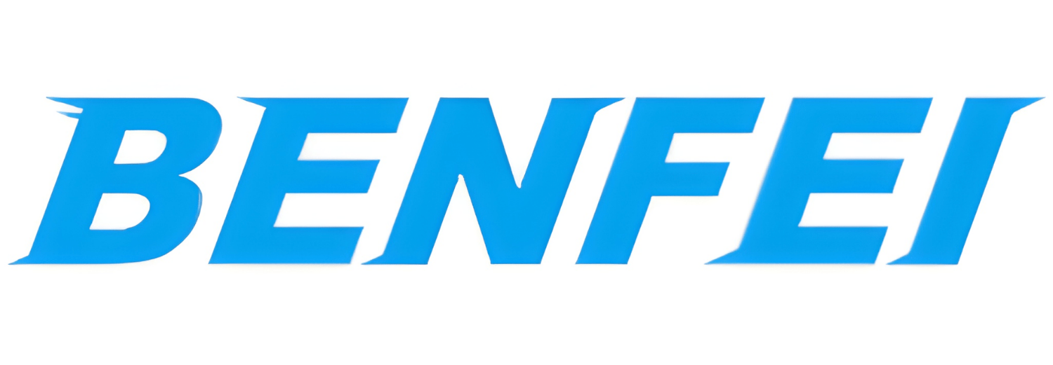 Logo z napisem \'BENFEI\' w niebieskim kolorze na białym tle.