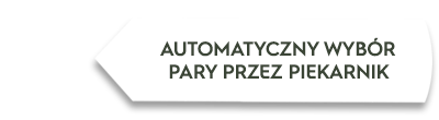 Obraz przedstawia biały prostokąt z tekstem: \'AUTOMATYCZNY WYBÓR PARY PRZEZ PIEKARNIK\'.