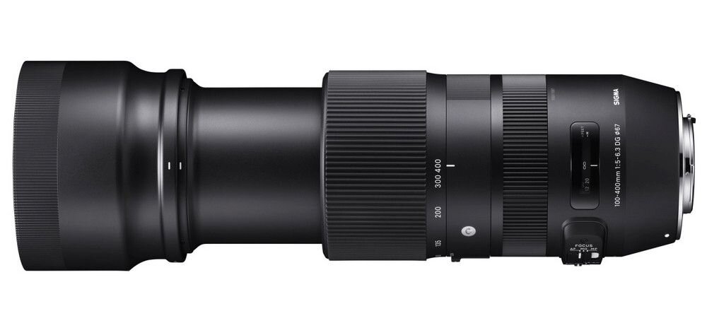 Obiektyw SIGMA C 100-400 mm f-5-6.3 DG OS HSM ogniskowa przysłona ostrość pierścienie optyka soczewki powłoki montaż bagnet światło jasność zoom filtry waga silnik stabilizacja
