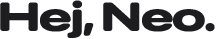 Czarny napis \'Hej, Neo.\' na przezroczystym tle.