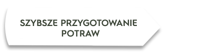 Biały prostokąt z czarnym napisem \'SZYBSZE PRZYGOTOWANIE POTRAW\'.