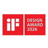 Logo iF Design Award 2026 na czerwonym tle.