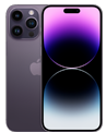 Smartfon z dużym ekranem, na którym widoczny jest gradient od fioletu do czerni. Z tyłu urządzenia znajdują się trzy aparaty i logo w kształcie nadgryzionego jabłka.