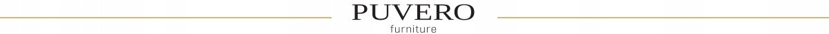 Logo z napisem \'PUVERO furniture\' na białym tle z cienkimi, poziomymi liniami po obu stronach.