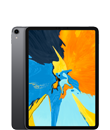 Tablet z dużym ekranem wyświetlającym kolorową grafikę w odcieniach niebieskiego, żółtego i pomarańczowego. Obudowa jest w ciemnym kolorze, a w rogu widoczny jest aparat.